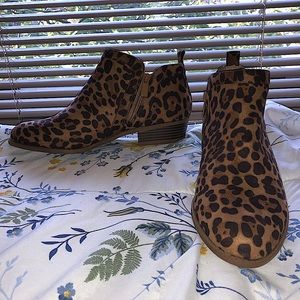 Leopard V Cut Booties - Torrid - Size 9